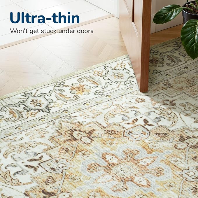 Lessymo 5x7 Area Rugs- Machine Washable Area Rugs, Super Soft Faux-Wool Area Rug - Image 4