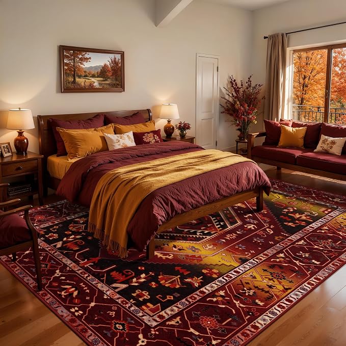 SERISSA Washable Rugs 8x10 Area Rugs, Large Non-Slip Boho Living Room Rug - Image 3