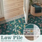 DCX 4x6 Washable Insect Rug, Vintage Gothic Deep Teal Rug - Image 7