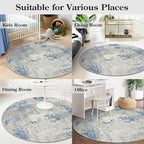 Lahome Washable Round Rug 5Ft, Soft Contemporary Large Indoor Carpet - Image 7