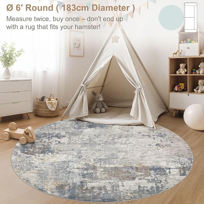 UERMEI 6ft Round Area Rug Living Room Rugs - Image 5