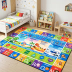 Kids Rug for Playroom, Educational Learning Play Mat, Soft Non-Slip Machine - Image 4