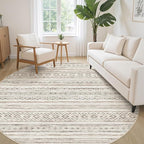 cotiled 8x8 Round Area Rugs Living Room Rug: Washable Boho Rugs - Image 3