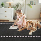 GarveeHome Scalloped Bow Rug for Living Room, Solid Rug for Dorm, Washable Rugs - Image 8