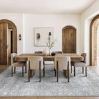Latte&Fog 8x10 Area Rugs for Living Room, Large Vintage Grey Washable Rug - Image 3