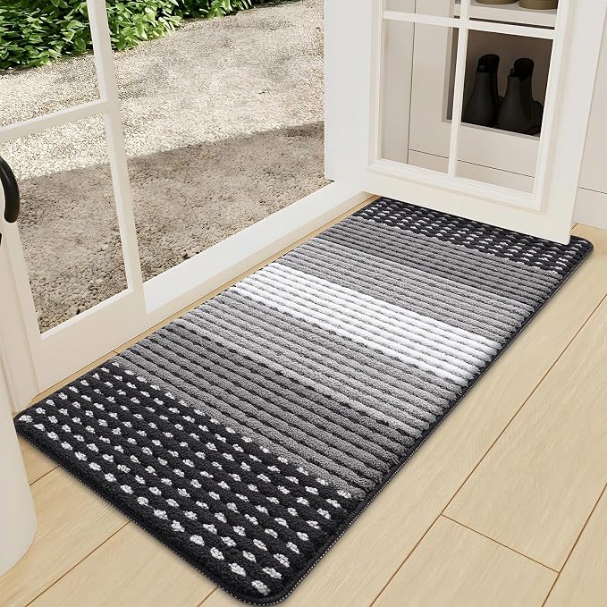 Kitinjoy Indoor Outdoor Door Mat, 47x24 Non-Slip Absorbent Dirt Trapper by Kitinjoy