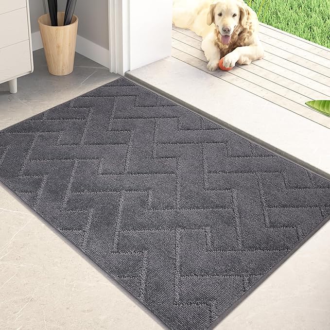 PURRUGS Dirt Trapping Door Mat 20" x 31.5", Non-Slip Machine Washable Entry Rug by PURRUGS