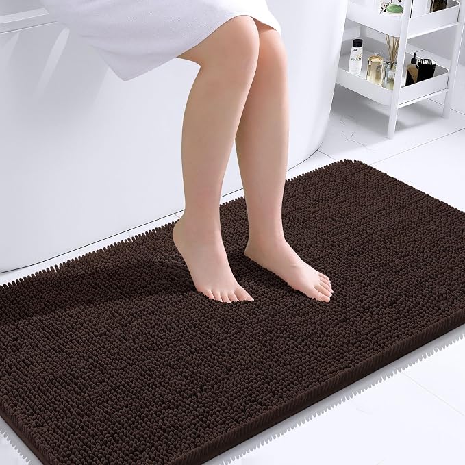 OLANLY Bathroom Runner Rugs 44x24, Extra Soft Absorbent Chenille Bath Rugs by OLANLY