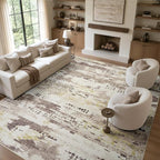 DCX Abstract Area Rug 9x12, Washable Brown Modern Rug - Image 3