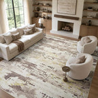 DCX Abstract Area Rug 8x10, Washable Brown Modern Rug by DCXWashableRug