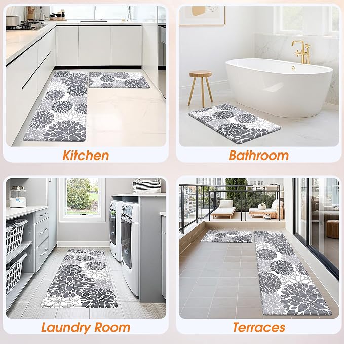 StepLively Kitchen Mats for Floor 2PCS, 0.47" Anti Fatigue Mats for Kitchen - Image 6