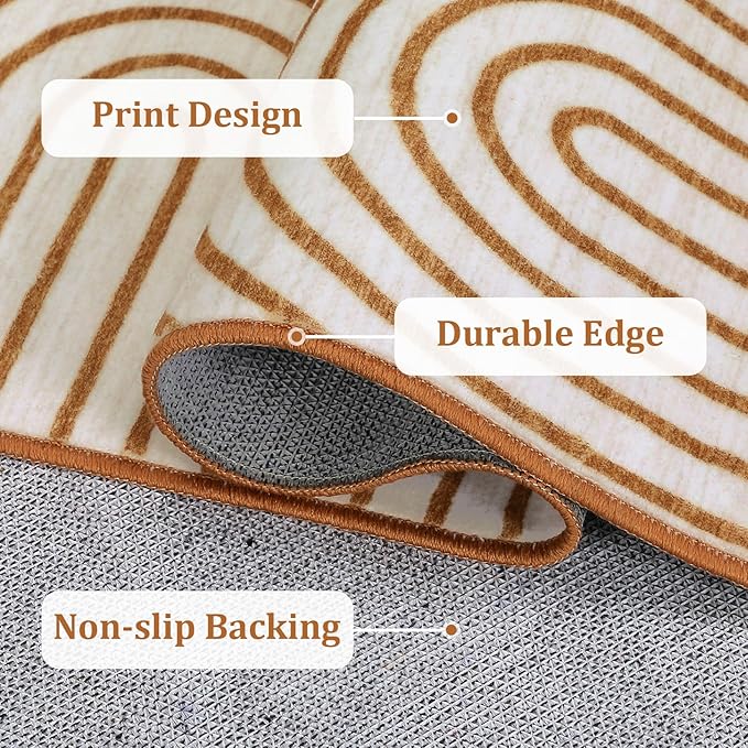 Washable Rug 2x3 Area Rugs for Entryway, Abstract Rug for Bedroom, Soft Rainbow - Image 8
