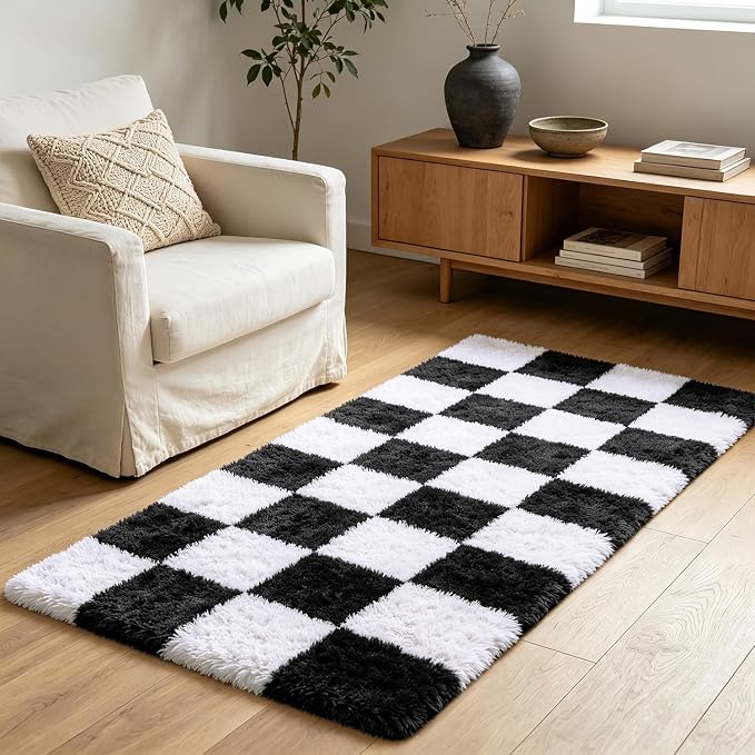Shag Runner Rug for Bedroom Living Room 2x6 Upgrade Non-Slip Fluffy Soft - Image 7