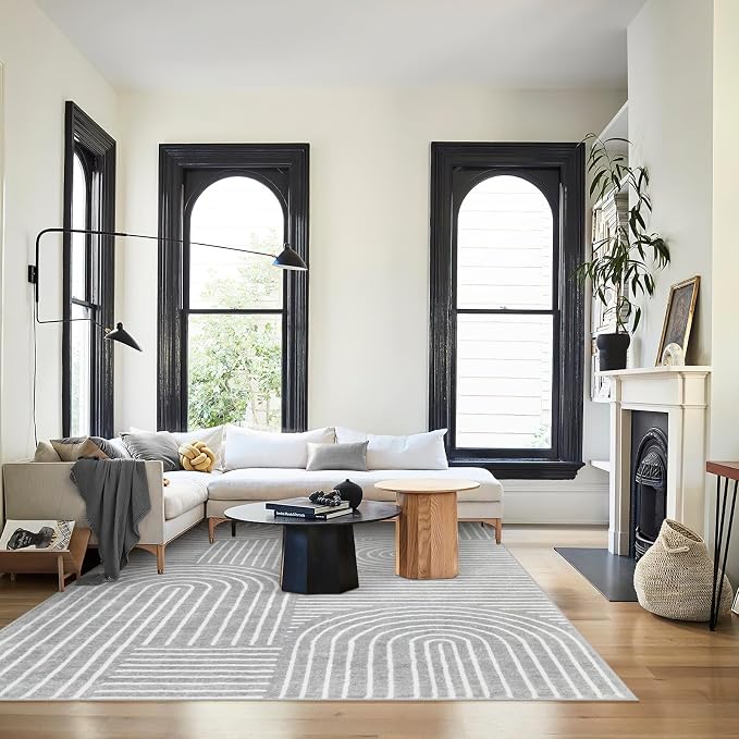 Lahome Abstract Area Rug 6x9, Soft Washable Rug - Image 5