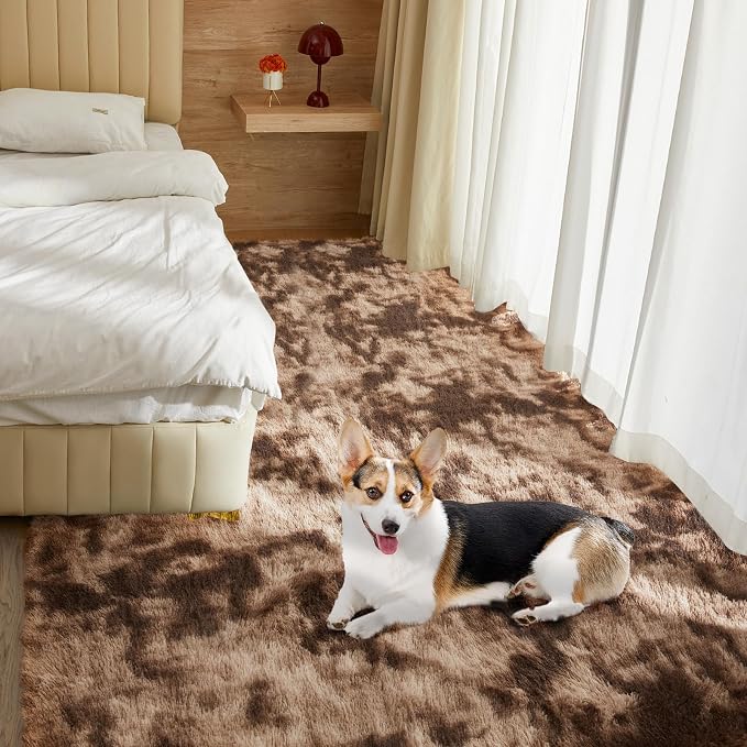 Ultra Soft Rug for Living Room, 4X6 Fluffy Shag Area Rug for Bedroom, Modern - Image 3