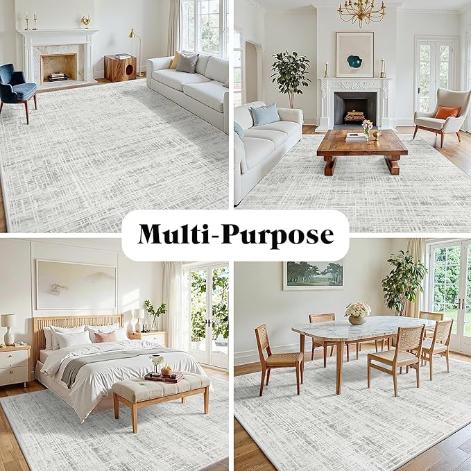 9x12 Area Rugs Washable Rug: Anti-Skid Abstract Modern Living Room Rug Soft - Image 4