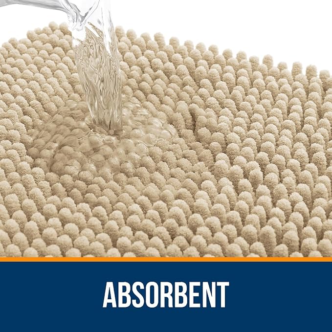 OLANLY Toilet Rugs U-Shaped 24x24, Extra Soft Absorbent Chenille Contour - Image 4