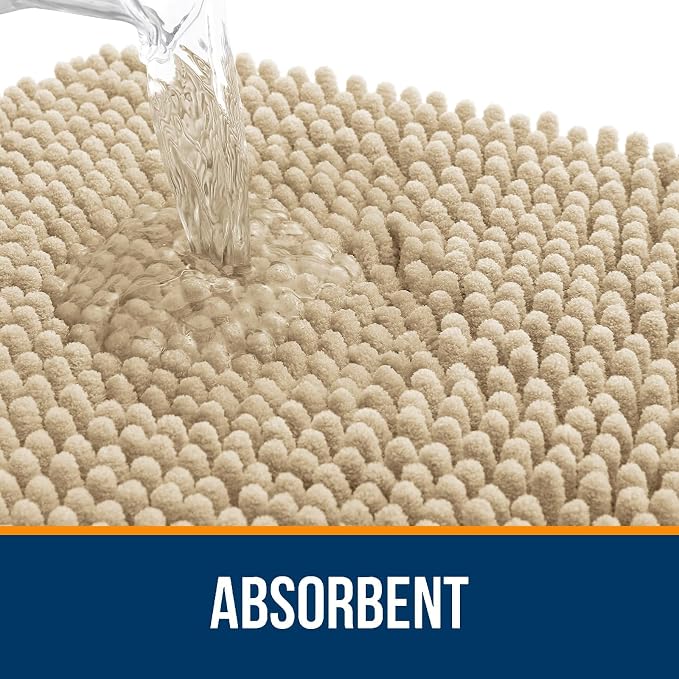 OLANLY Toilet Rugs U-Shaped 20x20, Extra Soft Absorbent Chenille Contour - Image 4