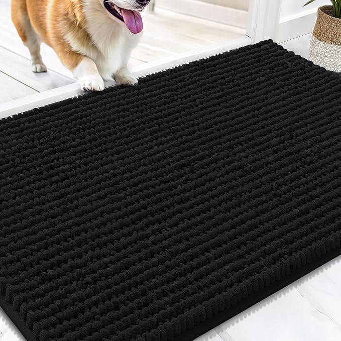 OLANLY Dog Door Mat for Muddy Paws 30x20, Ultra Absorbent Chenille Mud Doormat by OLANLY