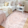 RELEANY Area Rugs 3'x4' Washable Non-Slip, Floral Vintage Distress Medallion by RELEANY