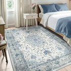 RELEANY Area Rugs 5'x8' Washable Non-Slip, Floral Vintage Distress Medallion - Image 2