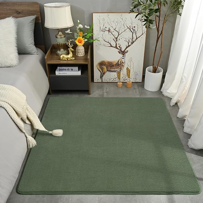 Amearea 5x5 Square Area Rugs for Bedroom Living Room, Sage Green Thickened - Image 8
