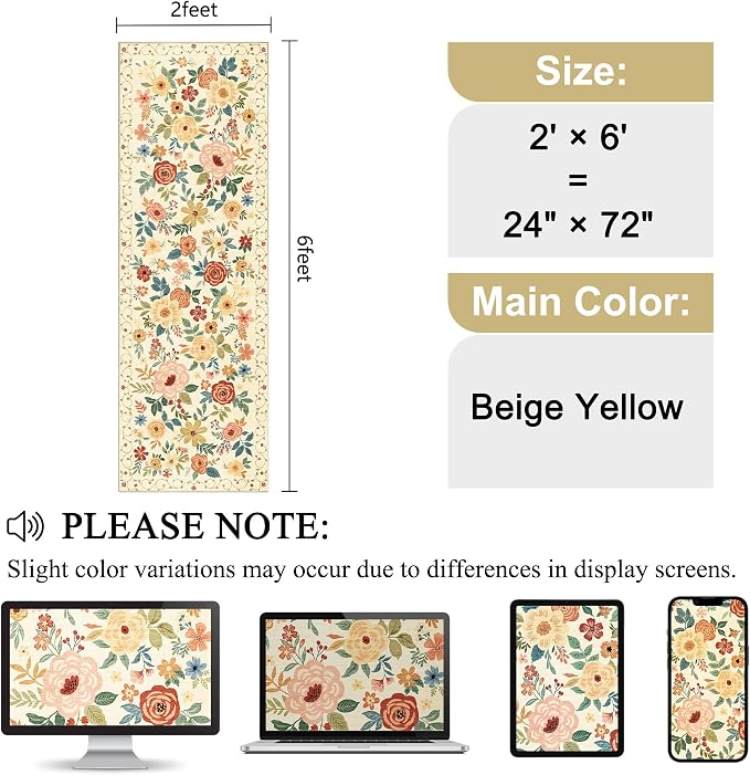 DUKINO 2x6 Runner Rug for Hallway, Washable Kitchen Runner Rug - Image 2