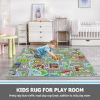Capslpad Sky Blue Car Road Kid Rug Carpet Playmat - Image 7