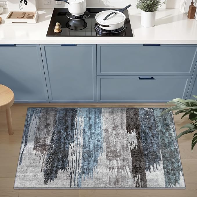 Ciicool Modern Abstract Area Rug 2x3 Washable Small Entryway Rug, Non-Slip Low - Image 3