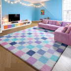 KICMOR Purple Rainbow Checkered Rugs - Image 5