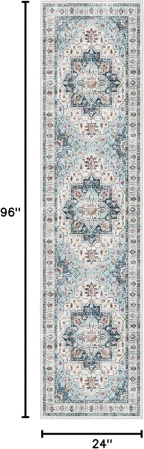 Madane Runner Rug 2x8, Washable Hallway Runner Rugs, Non-Slip Low-Pile Soft - Image 2