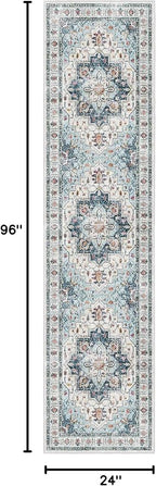 Madane Runner Rug 2x8, Washable Hallway Runner Rugs, Non-Slip Low-Pile Soft - Image 2