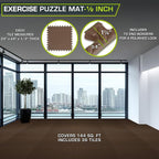 ProsourceFit Exercise Puzzle Mat 1/2-inch, EVA Interlocking Foam Floor Tiles - Image 2