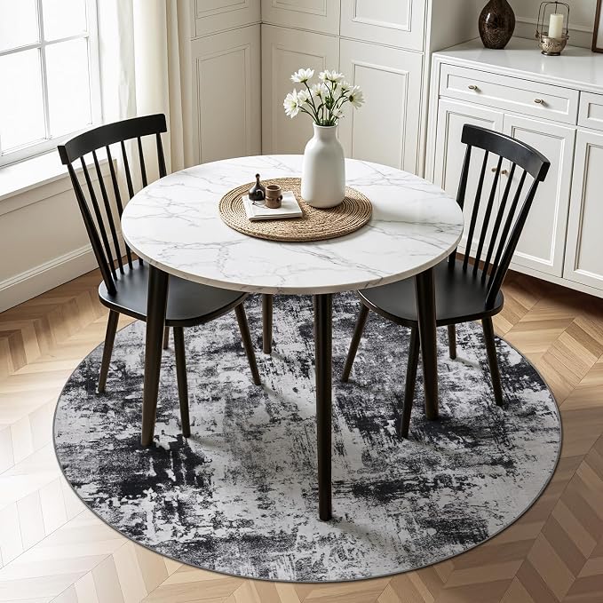 Rugflix Round Area Rugs 4Ft for Living Room, Washable Circle Rug - Image 2