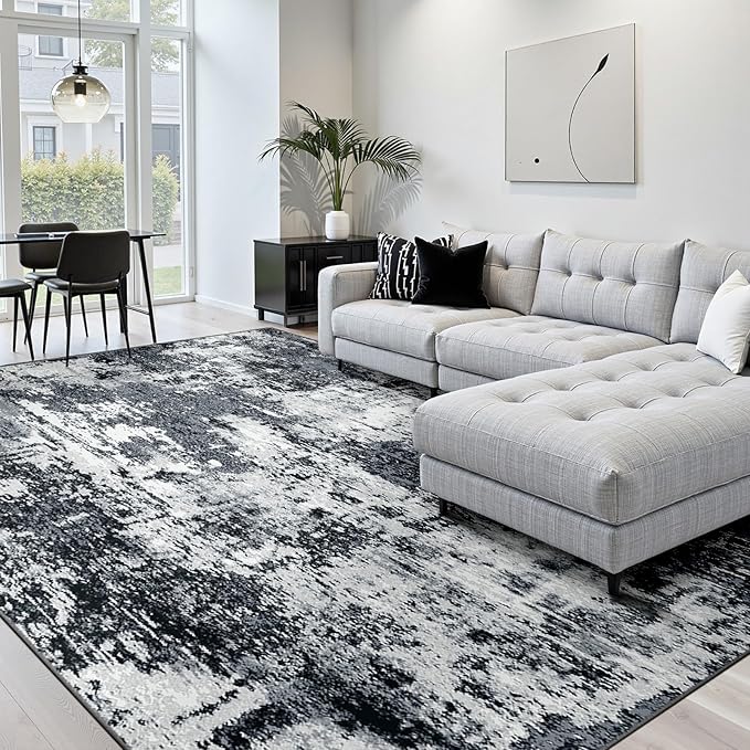 RELEANY Washable Area Rugs 5'x8' Non-Slip Modern Abstract Soft - Image 2