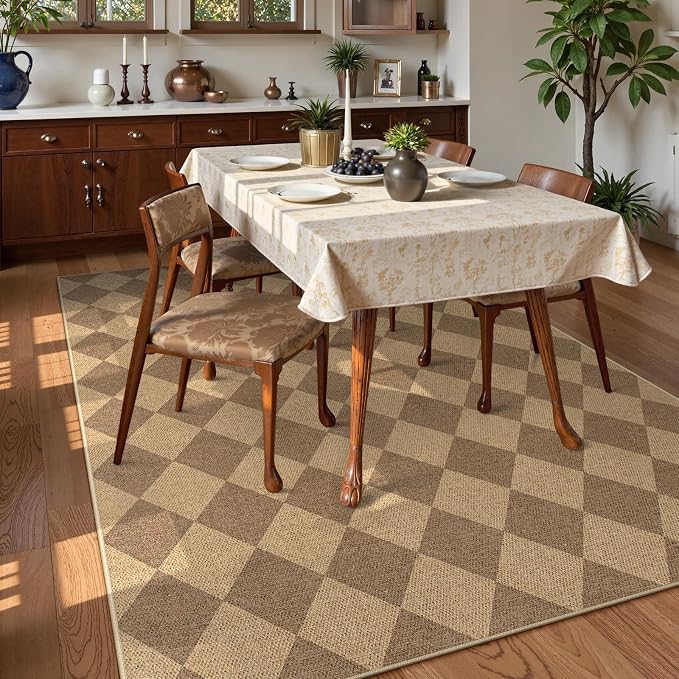 Lahome Colette Checkered Easy Jute 6x9 Rug, Large Rugs - Image 7
