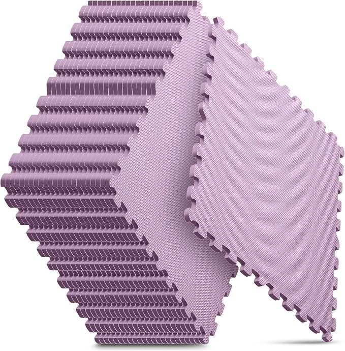 24 Pack Home Gym Mat, Puzzle Exercise Mat, EVA Interlocking Foam Floor Tiles by NazhuraGoodCompanionAtHome