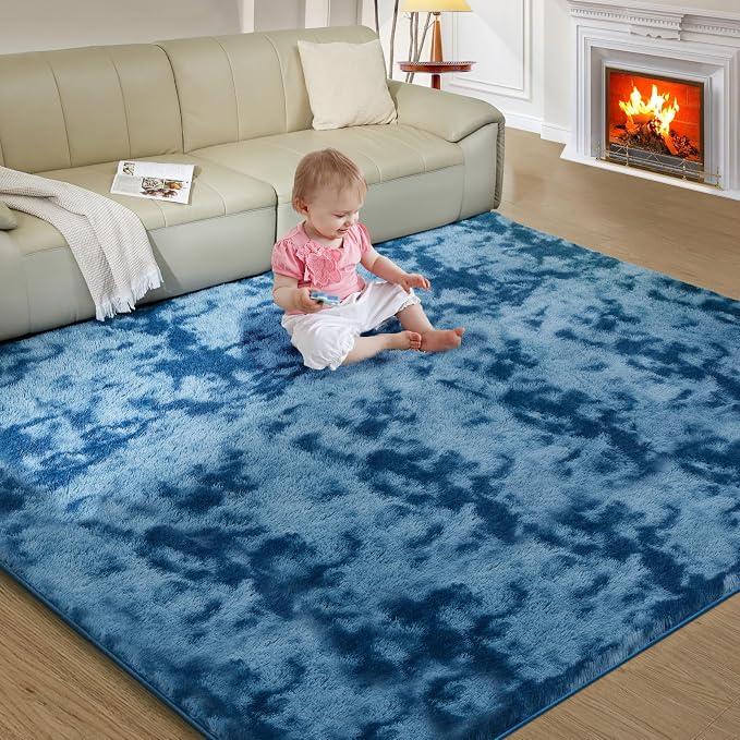 Ultra Soft Rug for Living Room, 8X10 Fluffy Shag Area Rug for Bedroom, Modern by Fairblink