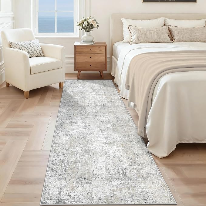 XLUEZ 2x7 Runner Rug for Hallway, Washable Modern Abstract Runner Rugs Neutral - Image 2