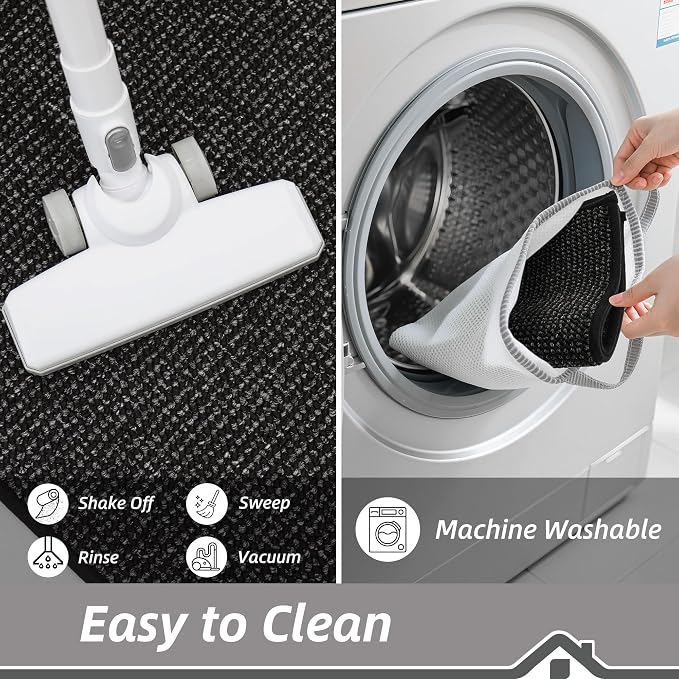 BEQHAUSE Dirt Trapper Door Mat 32" x 48" Half Circle Non-Slip Washable Doormats - Image 7