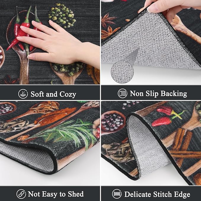 Vaukki Boho Kitchen Rug Sets 3 Pieces, Washable Kitchen Mats - Image 4