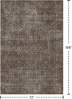 Latte&Fog 6x9 Area Rugs for Living Room, Large Vintage Taupe Brown Washable Rug - Image 2