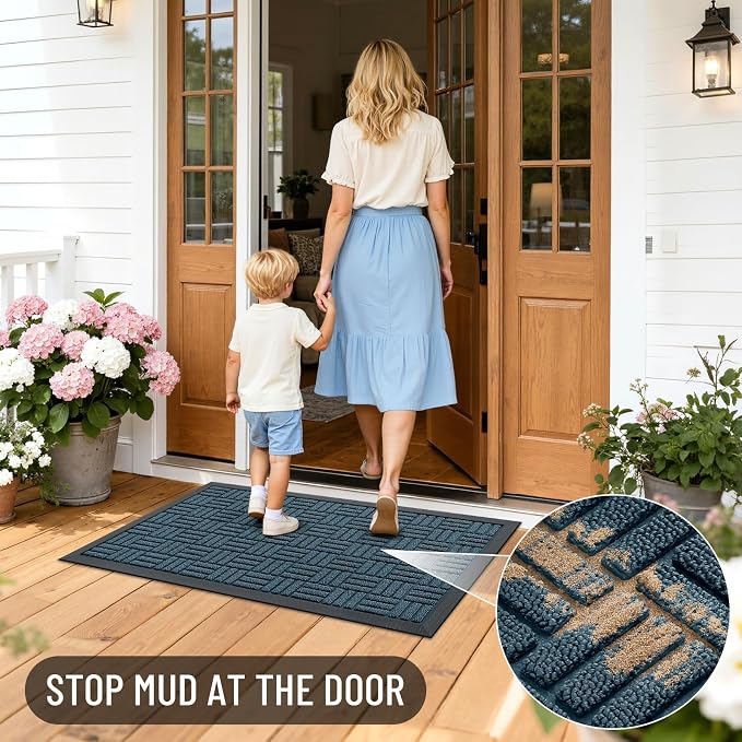 OLANLY Front Door Mat Outside Entrance 35x23, Heavy Duty Sturdy Natural Rubber - Image 7
