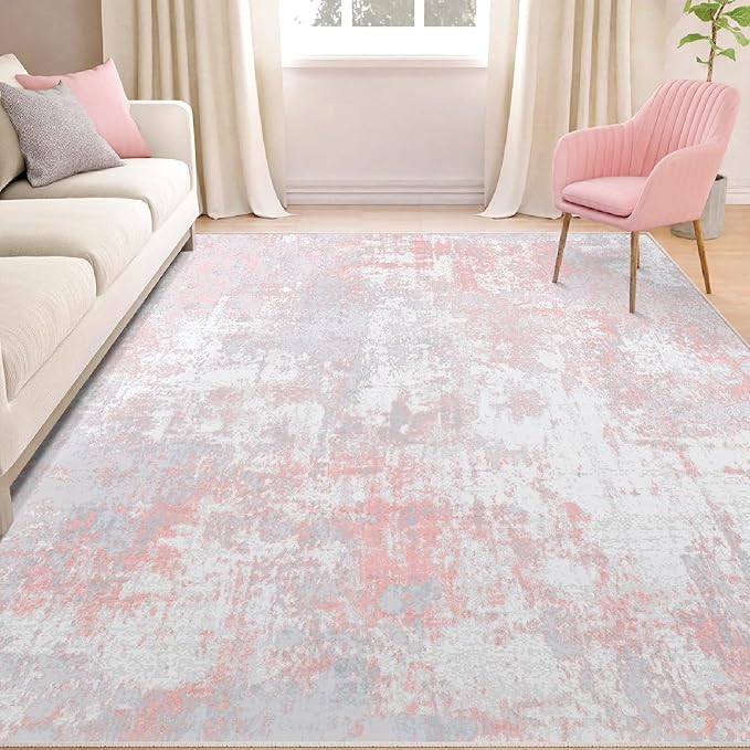 RELEANY Washable Area Rugs Square 7ft Non-Slip Modern Abstract Soft - Image 3