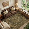 RELEANY Area Rugs 5'x7' Washable Non-Slip, Floral Vintage Distress Medallion by RELEANY