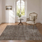 Latte&Fog 3x5 Entryway Rug, Vintage Brown Washable Area Rug, Boho Non Slip Low by LatteFog