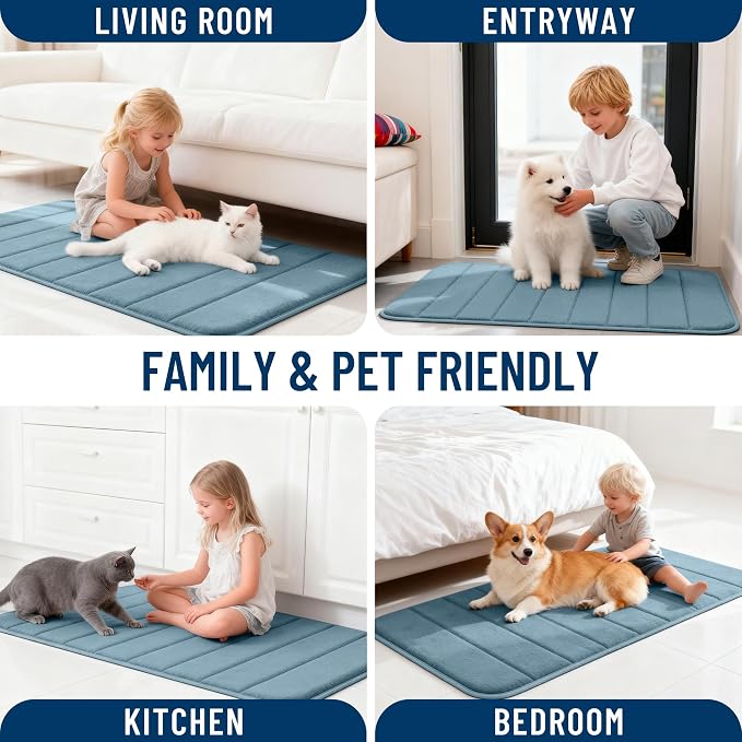 OLANLY Memory Foam Bath Mat 44x32, Super Soft Absorbent Bathroom Rugs, Quick Dry - Image 9