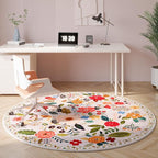 Rugcomf Round Rug 6ft Washable Circle Rug Non Slip Low Pile Boho Floral Small - Image 4