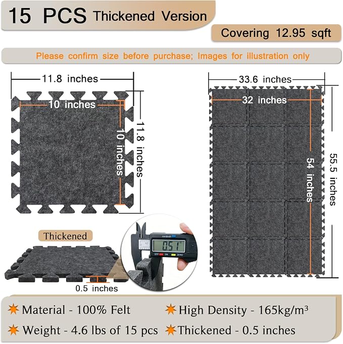 TroyStudio Thick Sound Absorbing Interlocking Floor Mats, Non-Slip Anti - Image 2