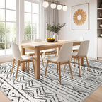 Nakagishi Black Rug for Living Room: 7x9 Washable Boho Large Neutral Soft - Image 6